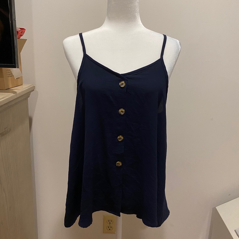 Navy Spaghetti String Shirt